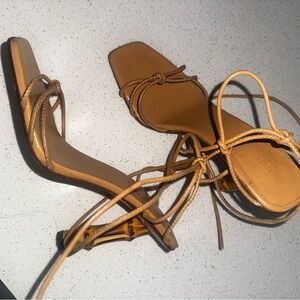 Gucci Bamboo Tan Strappy Heels